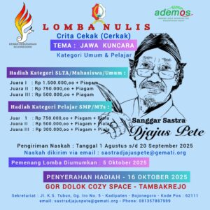 Lestarikan Bahasa Jawa, Sanggar Sastra Djajus Pete Gelar Lomba Menulis Cerkak Berhadiah Jutaan Rupiah
