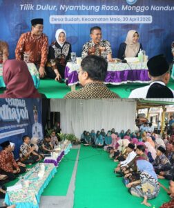 Warga Kecamatan Malo Tetap Antusias Ikuti Bupati Medhayoh Meski Diguyur Hujan