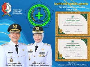 Beri Layanan Kesehatan Terbaik, RSUD dr. R. Sosodoro Djatikoesoemo Bojonegoro Raih 2 Penghargaan Nasional